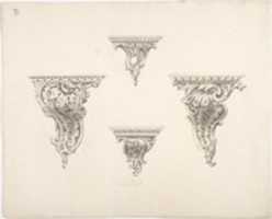 Free download Design for Four Brackets with Foliate and Rocaille Ornament free photo or picture to be edited with GIMP online image editor