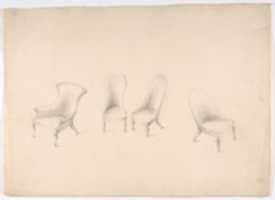 Free download Design for Four Uphostered Chairs on Casters, One with Arms free photo or picture to be edited with GIMP online image editor