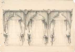 Free download Design for Fringed, Pelmeted Curtains Hanging at Three Widows free photo or picture to be edited with GIMP online image editor