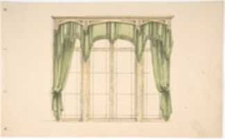Free download Design for Green Curtains with Green Fringes and a Gold Pediment free photo or picture to be edited with GIMP online image editor