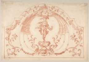 Free download Design for Ornament with a Flutist (recto); Design for molding (verso) free photo or picture to be edited with GIMP online image editor