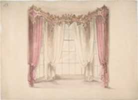 Free download Design for Pink Curtains and White Inner Curtains, with a Gold, White and Pink Pediment free photo or picture to be edited with GIMP online image editor