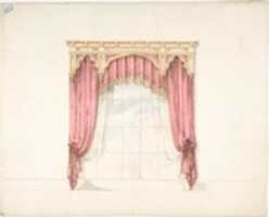 Free download Design for Red Curtains with Gold Fringes and a Gold Gothic Pediment free photo or picture to be edited with GIMP online image editor