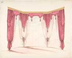 Free download Design for Red Curtains with Red Fringes and a Gold Pediment free photo or picture to be edited with GIMP online image editor