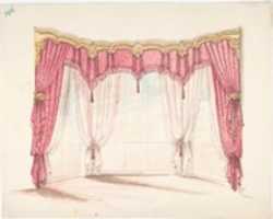 Free download Design for Red Fringed and Tasseled Curtains with a Gold Pelmet free photo or picture to be edited with GIMP online image editor