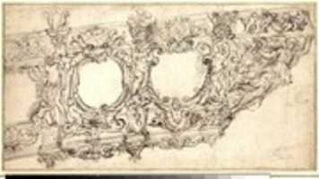Free download Design for the Prow of a Galley of Pope Urban VIII, with Figures of Victory, Sea Gods, Angels, and the Emblems of  the Barberini Family free photo or picture to be edited with GIMP online image editor