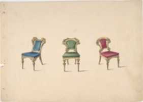 Free download Design for Three Chairs with Blue, Green and Red Upholstery free photo or picture to be edited with GIMP online image editor
