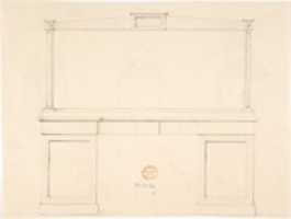 Free download Design for Three Chairs with Curved Backs (verso: Sketch for a Sideboard) free photo or picture to be edited with GIMP online image editor