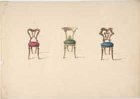 Free download Design for Three Chairs with Red, Green and Blue Seats free photo or picture to be edited with GIMP online image editor