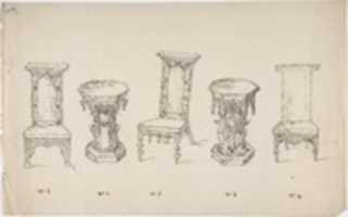 Free download Design for Three Low Chairs and Two Pedestal Tables free photo or picture to be edited with GIMP online image editor
