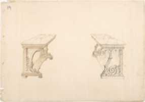 Free download Design for Two Marble-topped Pier Tables free photo or picture to be edited with GIMP online image editor
