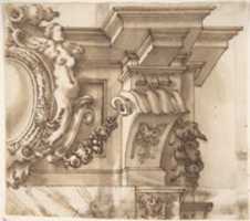 Free download Designs for a Painted Overdoors (recto).  Part of a Doorway (verso) free photo or picture to be edited with GIMP online image editor