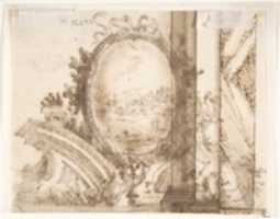 Free download Designs for a Painted Overdoors (recto).  Sketch of Marbleized Wall (verso) free photo or picture to be edited with GIMP online image editor