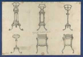 Free download Designs for Basin Stands and Teakettle Stands, in Chippendale Drawings, Vol. I free photo or picture to be edited with GIMP online image editor