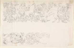 Free download Designs for Decorative Borders with Floral Ornamentation and a Putto and Griffin free photo or picture to be edited with GIMP online image editor