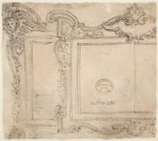 Free download Designs for Sculptural Friezes with Sea Shells, Garlands and Floral Volutes (Recto). Design for Two Ornamental Frames Decorated with Volutes, Garlands and the Head of a Putto (Verso). free photo or picture to be edited with GIMP online image editor