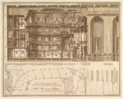 Free download Designs for the Theater at Nancy: Longitudinal Section and Half Ground Plan free photo or picture to be edited with GIMP online image editor