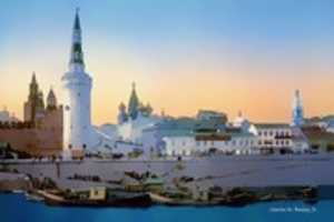 Free download Digital Cartoon of Docked Boats in Moscow free photo or picture to be edited with GIMP online image editor