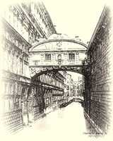 Free download Digital Charcoal Drawing and Digital Gouache Painting of the Bridge of Sighs in Venice  free photo or picture to be edited with GIMP online image editor