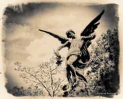 Free download Digital Collodion Wet Plate Process Photograph of Le Genie du Sommeil Eternel Statue at Le Cimetiere du Montparnasse free photo or picture to be edited with GIMP online image editor