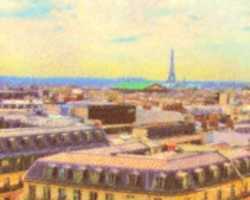 Бесплатно загрузите цифровой цветной карандашный рисунок Эйфелевой башни, вид с крыши галереи Лафайет, бесплатную фотографию или изображение для редактирования с помощью онлайн-редактора изображений GIMP