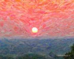 Baixe grátis Digital Impasto Painting of a Sunset in Comfort, Texas, foto ou imagem gratuita para ser editada com o editor de imagens online do GIMP