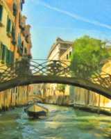 Gratis download Digitaal olieverfschilderij van een brug over het kanaal van Venetië gratis foto of afbeelding om te bewerken met GIMP online afbeeldingseditor