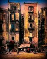 Free download Digital Oil Painting of a Naples Street in the Borgo Santa Lucia free photo or picture to be edited with GIMP online image editor