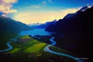 Free download Digital Oil Painting of Crescent Lake free photo or picture to be edited with GIMP online image editor