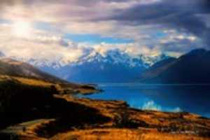 Free download Digital Oil Painting of Lake Pukaki free photo or picture to be edited with GIMP online image editor