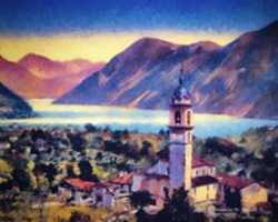 Free download Digital Oil Painting of Porlezza, Italy free photo or picture to be edited with GIMP online image editor