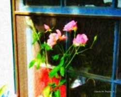 Free download Digital Oil Painting of Roses against a Window free photo or picture to be edited with GIMP online image editor