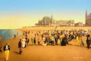 Scarica gratuitamente la foto o l'immagine gratuita del dipinto a olio digitale della spiaggia di Ostenda da modificare con l'editor di immagini online GIMP