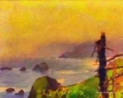 Free download Digital Oil Painting of the Coastline Near Cannon Beach, Oregon free photo or picture to be edited with GIMP online image editor