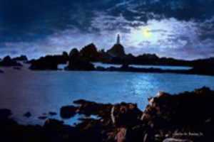 Free download Digital Oil Painting of the Corbiere Lighthouse in Moonlight free photo or picture to be edited with GIMP online image editor