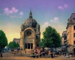 Free download Digital Oil Painting of the Eglise Saint-Augustin in Paris free photo or picture to be edited with GIMP online image editor