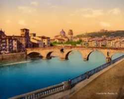 Free download Digital Oil Painting of the Ponte Garibaldi in Verona free photo or picture to be edited with GIMP online image editor