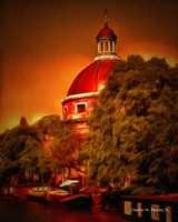 Free download Digital Oil Painting of the Ronde Lutherse Kerk free photo or picture to be edited with GIMP online image editor