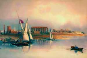 Free download Digital Oil Painting of the Ruins of Thebes free photo or picture to be edited with GIMP online image editor