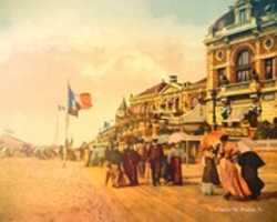 Free download Digital Oil Painting of the Trouville-sur-Mer Promenade free photo or picture to be edited with GIMP online image editor
