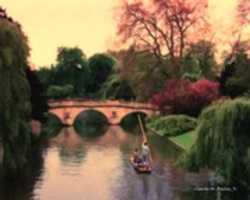 Free download Digital Oil Pastel Drawing of People Punting Near Clare Bridge in Cambridge free photo or picture to be edited with GIMP online image editor