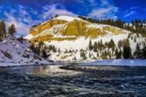 Free download Digital Oil Pastel Drawing of Yellowstone River free photo or picture to be edited with GIMP online image editor