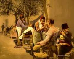 Free download Digital Oil Sticks Painting of Barbers in Constantinople free photo or picture to be edited with GIMP online image editor