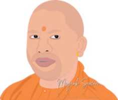 Descărcare gratuită a picturii digitale a călugărului hindus indian și a celui de-al 21-lea ministru-șef al Uttar Pradesh, Shri Yogi Adityanath Ji fotografie sau imagini gratuite pentru a fi editate cu editorul de imagini online GIMP