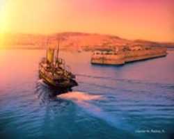 Free download Digital Pastel Drawing of a Boat Arriving in Guernsey free photo or picture to be edited with GIMP online image editor