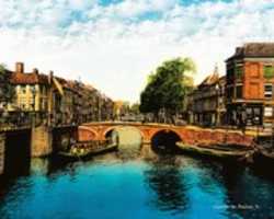 Free download Digital Pastel Drawing of a Canal in The Hague free photo or picture to be edited with GIMP online image editor