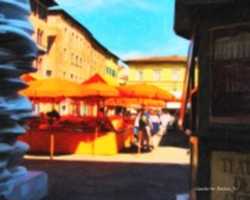 Free download Digital Pastel Drawing of a Market in Lucca, Italy free photo or picture to be edited with GIMP online image editor