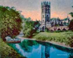 Free download Digital Pastel Drawing of Magdalen College at the University of Oxford free photo or picture to be edited with GIMP online image editor
