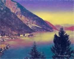 Unduh gratis Digital Pastel Drawing of Pertisau di Austria foto atau gambar gratis untuk diedit dengan editor gambar online GIMP