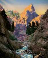 Free download Digital Pastel Drawing of South Cheyenne Canyon, Colorado free photo or picture to be edited with GIMP online image editor